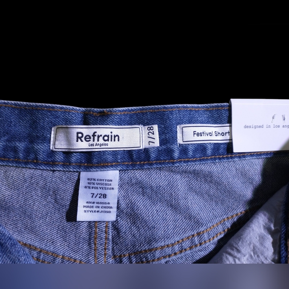 Blue High-Waisted Distressed Jean Shorts Size S - Picture 4 of 4